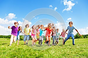 Many kids running