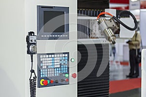 Many kind switch button and turns dial with monitor of control panel for adjust parameter cnc lathe machine or machining center