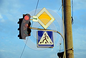 Many kinds of colored traffic sign collection