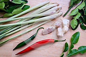 Many kinds of Thai herbs