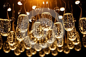 Many lamps with water inside