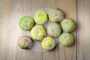 Many lime on wood board