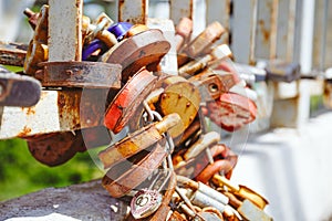 Many Love locks on Bridge