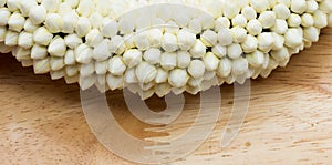 Many Malai off white rak flower in round blossom