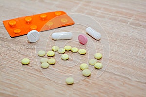 Many medications are desk - tablets, capsules, blister. Medicine