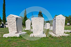 Many monumental medieval tombstones lie scattered in Herzegovina