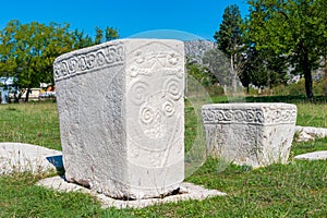 Many monumental medieval tombstones lie scattered in Herzegovina