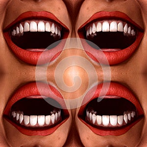 Many Mouths Seamless Tile Pattern Background 2