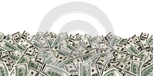 Many much money on white background