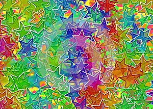 Many multicolored stars background