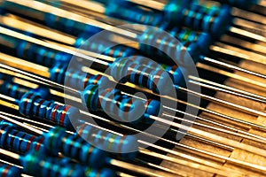 Many new resistors stay together in close-ups