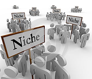 Many Niche Groups People Clustered Around Niches Signs