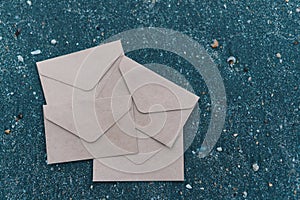 Many od envelope imply for sending mail on sand texture background