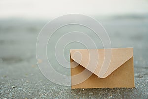 Many od envelope imply for sending mail on sand texture background