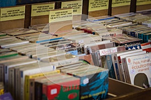 Many old books in a book shop