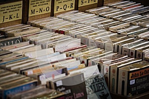 Many old books in a book shop