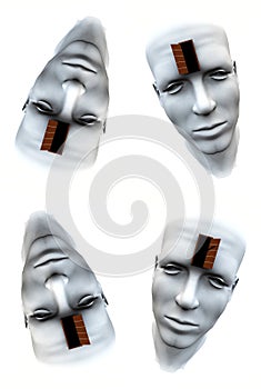 Many Open Heads Tile Pattern Background 4