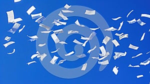 paper document flying paperwork business wind office