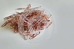 Many paperclips in pile