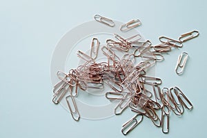 Many paperclips on the table