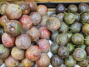 Many Passion Fruits For Sale in Shop