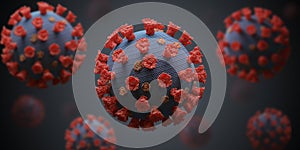 Many pathogenic viruses causing infection. 3D rendered illustration.