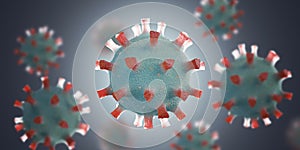 Many pathogenic viruses causing infection. 3D rendered illustration.