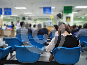 Many people waiting medical and health services to the hospital,patients waiting treatment at the hospital