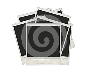 Many polaroid photos isolated on a white background