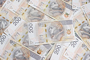 Many polish zloty banknotes