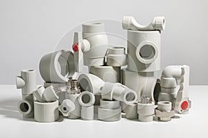 Many polypropylene pipe fittings