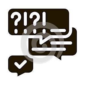 many questions and answers icon Vector Glyph Illustration
