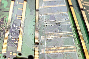 Many random access memory is a close up. Ddr and sdram main storage are each other. Computer technology background. A bunch of