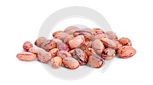 Many raw kidney beans isolated on white