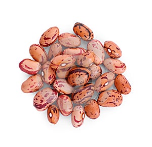 Many raw kidney beans isolated on white, top view