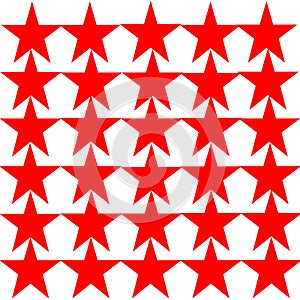 Many red colour star create many small cap with white background.