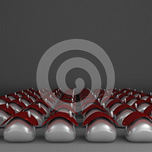 Many roundish cottages