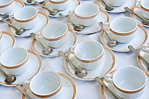 Many rows of coffee cup