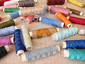 Sewing thread in different colors