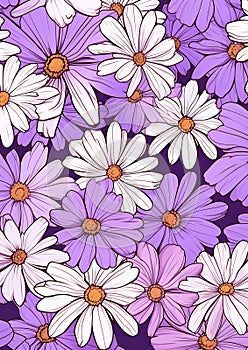 The many shades of purple in this flowery background illustratio