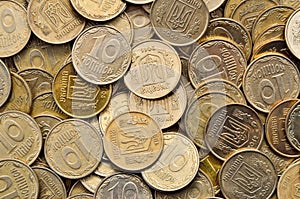 Many of shiny coins of yellow metal