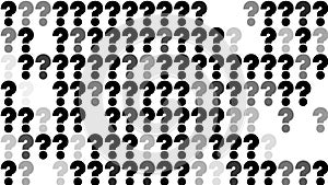 Many shiny random question marks illustration background new dynamic joyful stock image