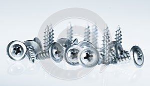 Many silver screws toned grey