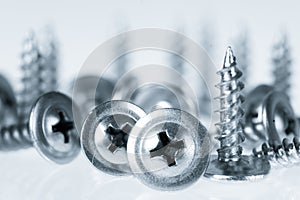 Many silver screws toned grey