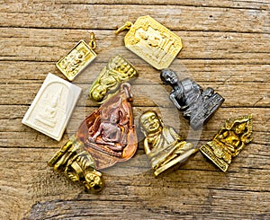 Many small buddha image used as amulets