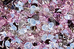 Many small diamond jewel stones, luxury background close-up