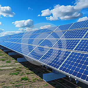 Many Solar Panels on Factory, Installation or Industrial Plant, Photovoltaic Industry, New Energy