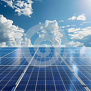 Many Solar Panels on Factory, Installation or Industrial Plant, Photovoltaic Industry, New Energy