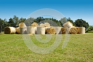 Many straw bales