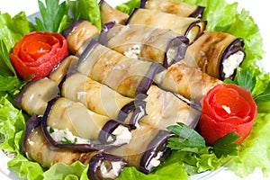 Many stuffed eggplant